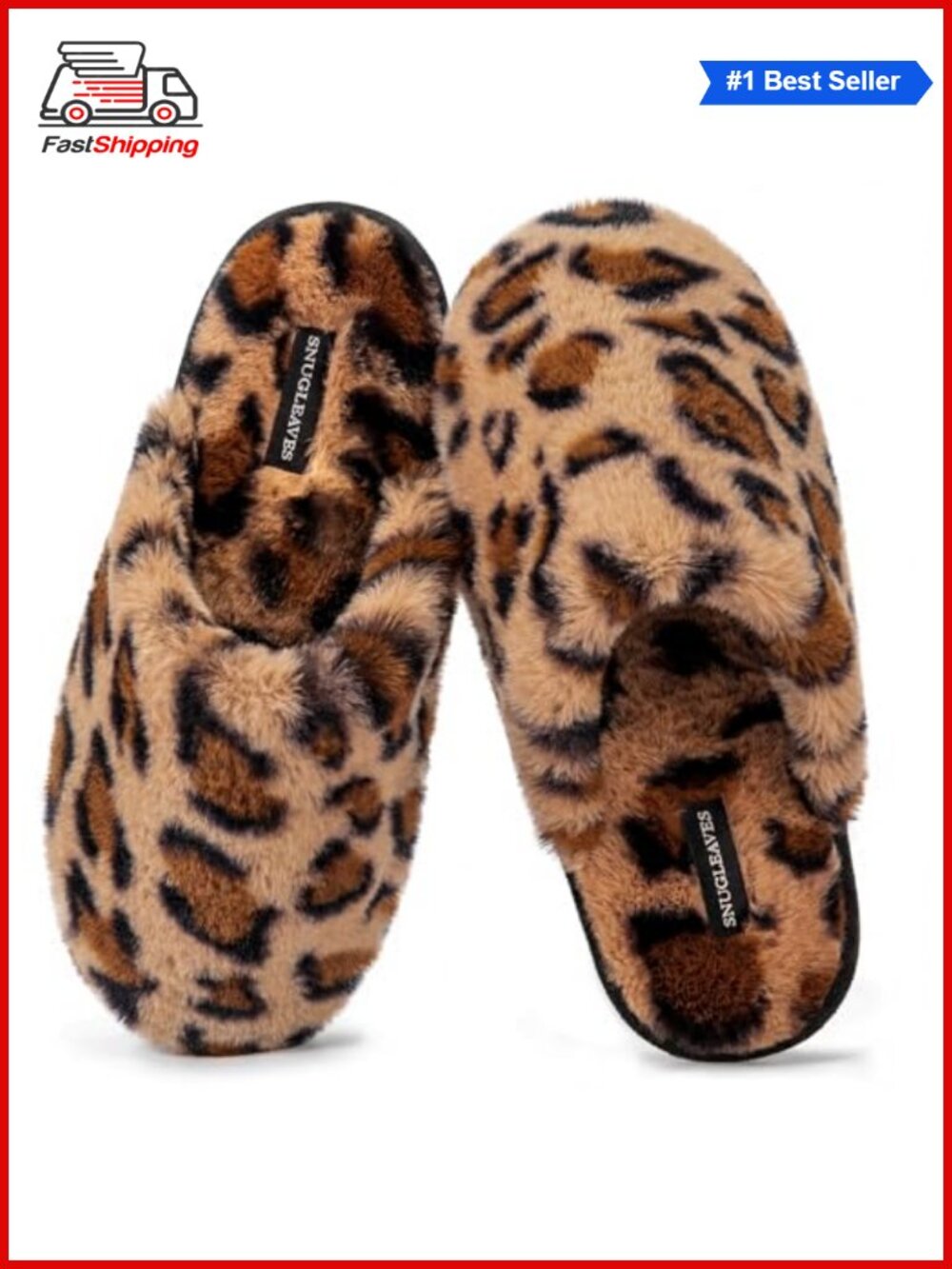 ✨ Snug Leaves Women's Fuzzy Scuff Slippers Memory Foam Non-slip House Shoes